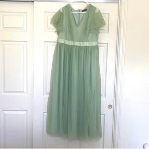 SHEIN Curve Spring Tulle Dress Women’s XXL Mint Green